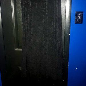 Long black stretchy waist lettuce edge layered skirt goth gothic XL